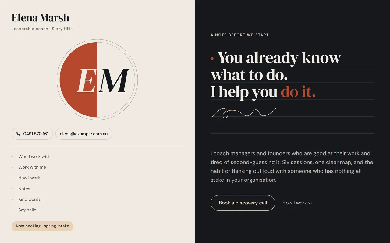 Folio — a ready-made consultant, coach & personal brand website design