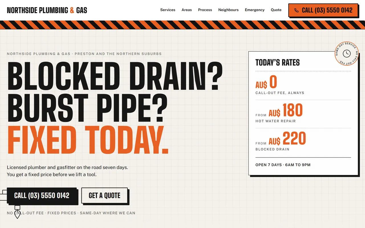 Foreman — a ready-made trades & home services website design