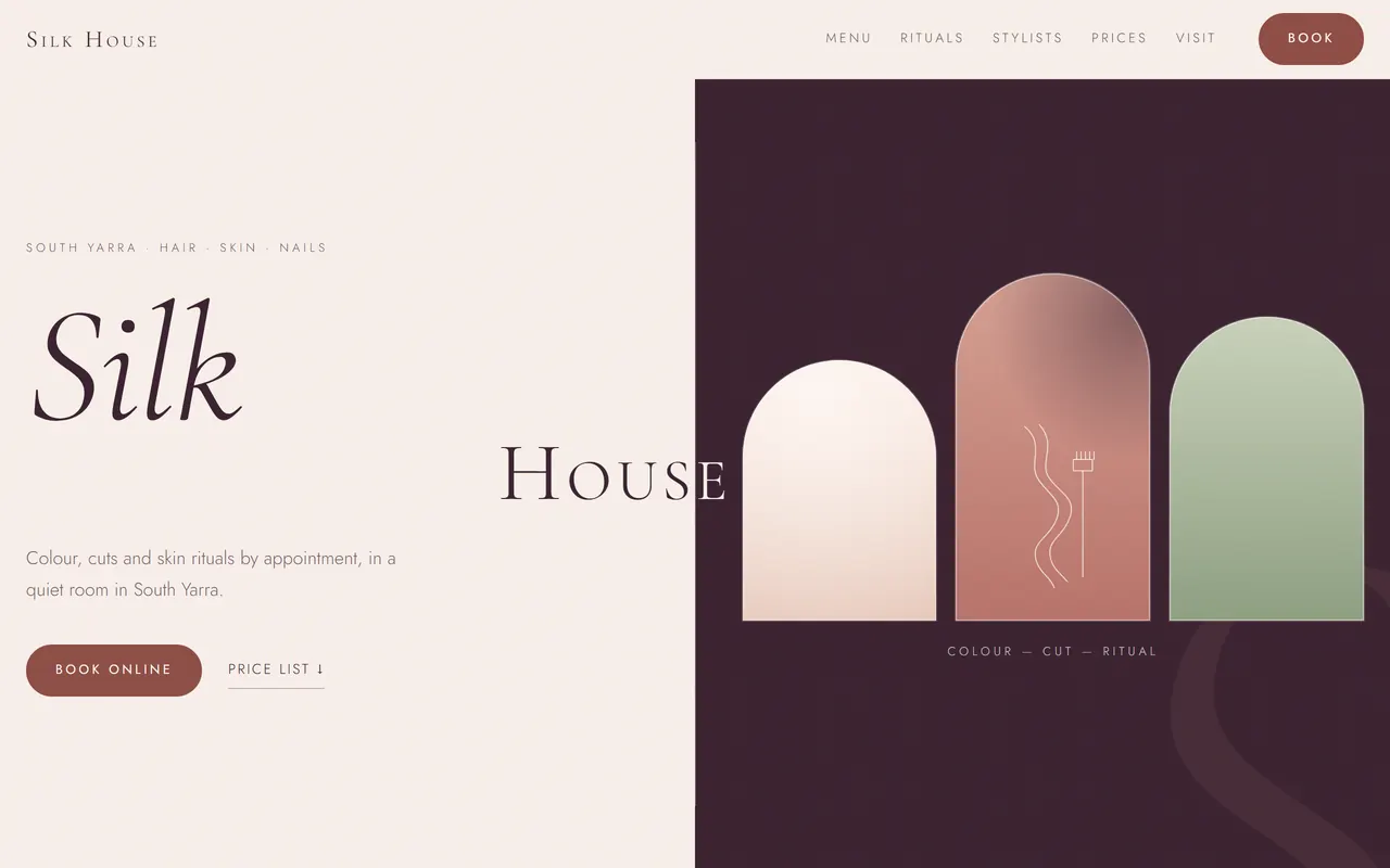 Silk — a ready-made beauty, hair & wellness website design